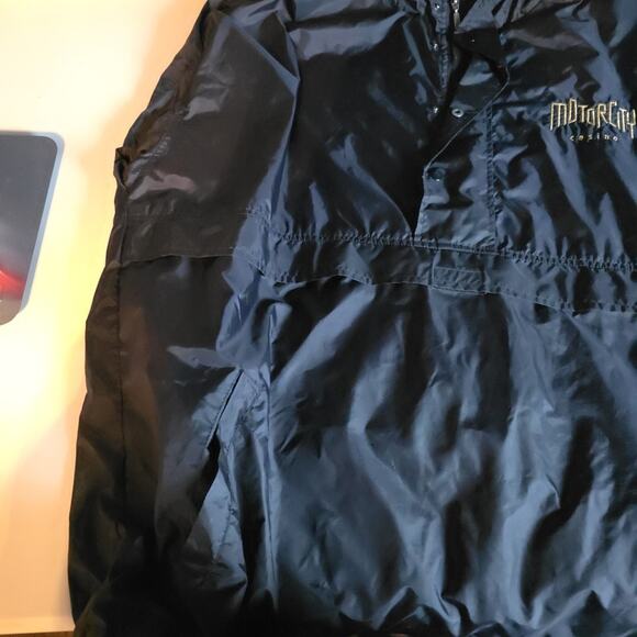 90s Y2K Motor City Casino Jacket Windbreaker Embroidered Rivers End 3XL Black - Picture 4 of 7